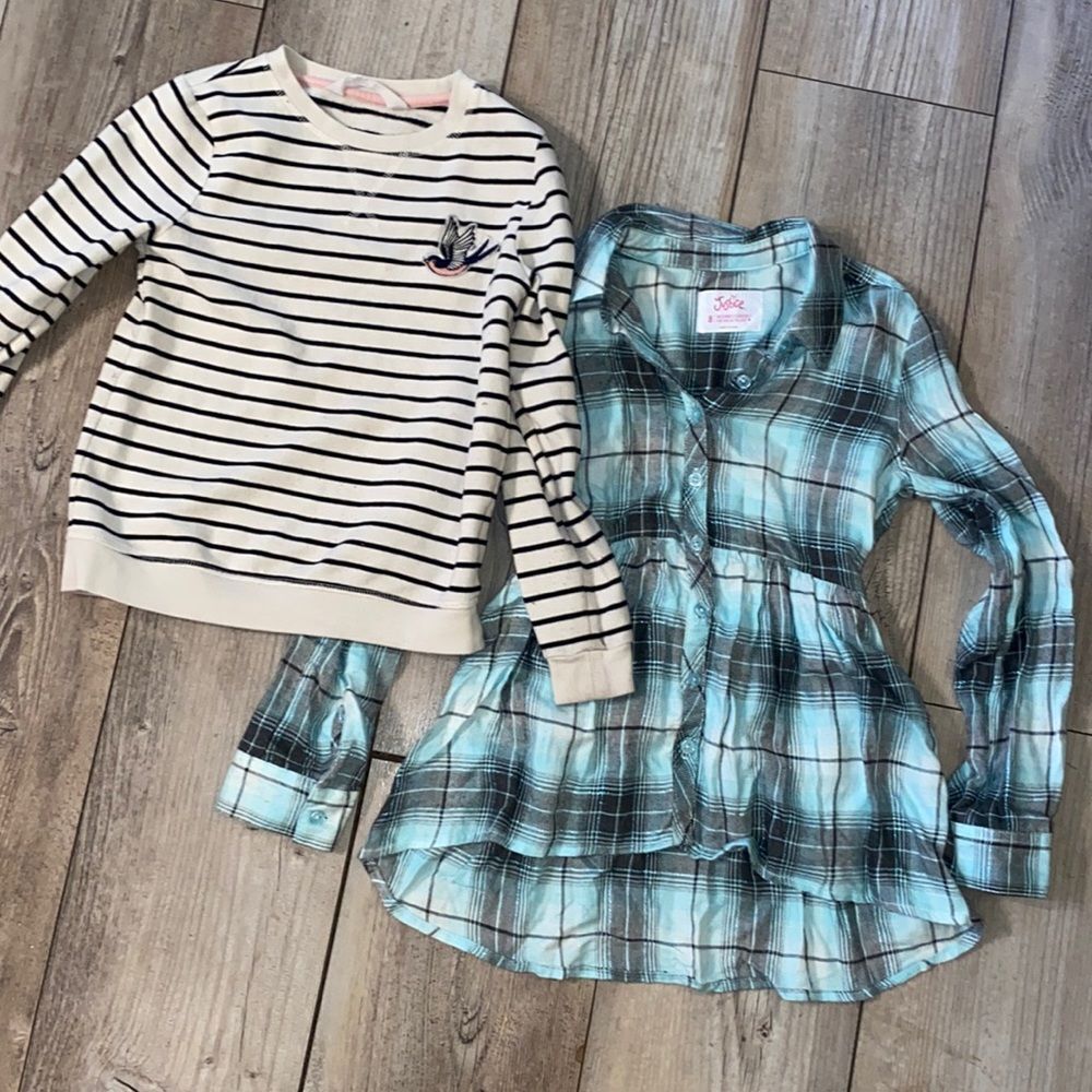 H & M & Justice Tops Size 8-10 Lot of 2